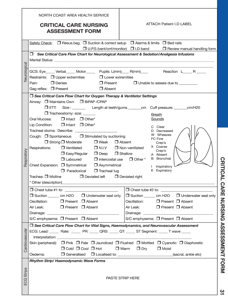 Free Printable Nursing Assessment Forms