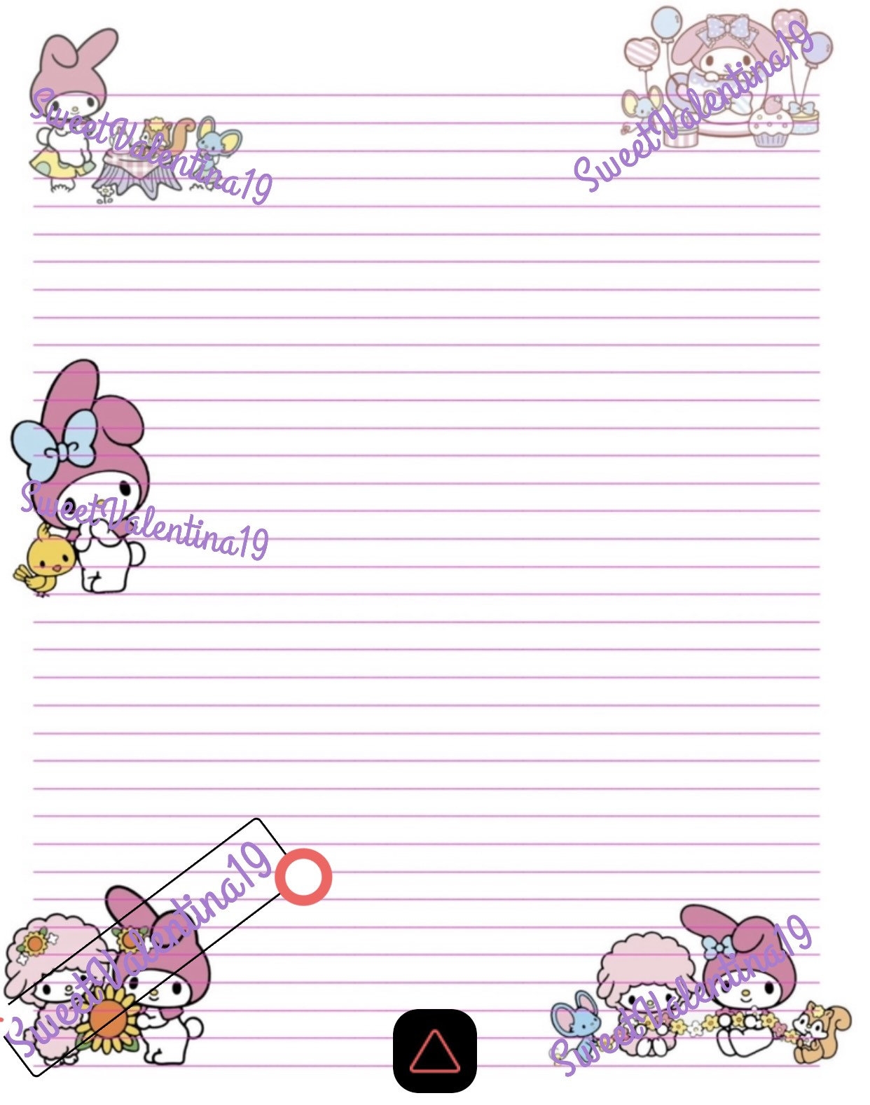Hello Kitty And Friends inspired Lined Writing Paper Stationery Etsy Finland