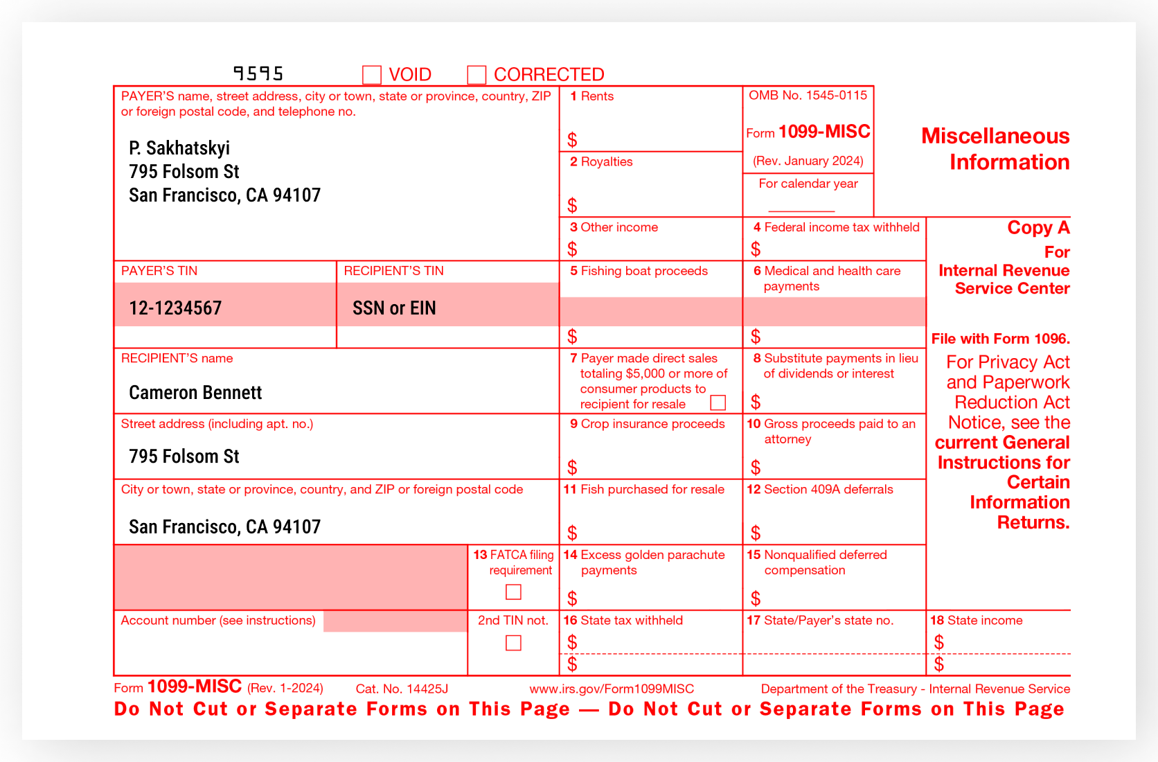1099 Printable Form