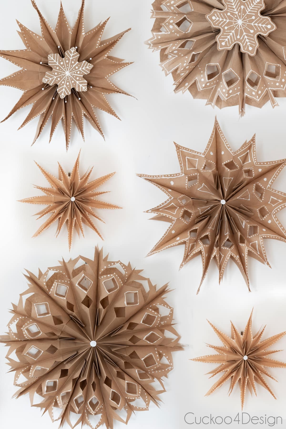 Printable Paper Bag Snowflake Template