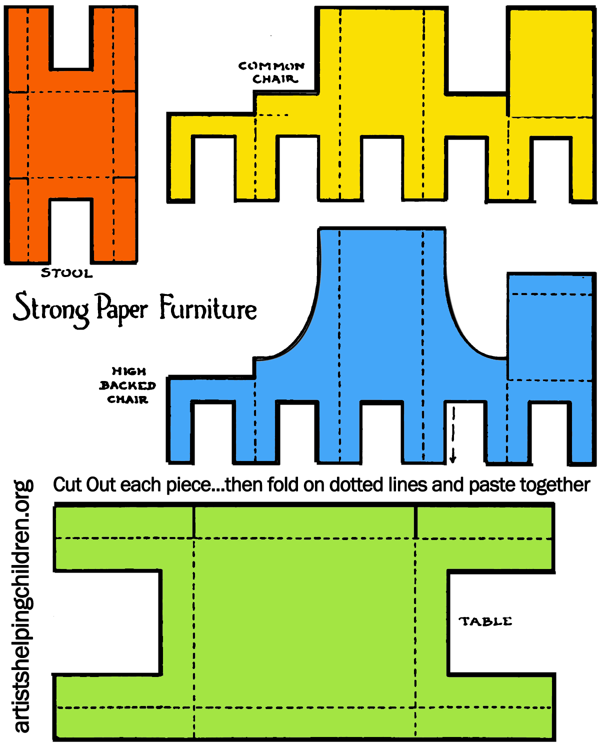 How To Make A Paper Doll House Table Chairs Kids Crafts Activities