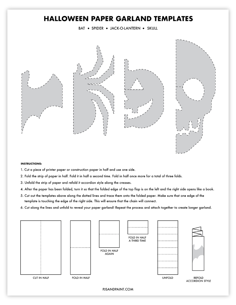 How To Make Halloween Paper Garland With Free Template 