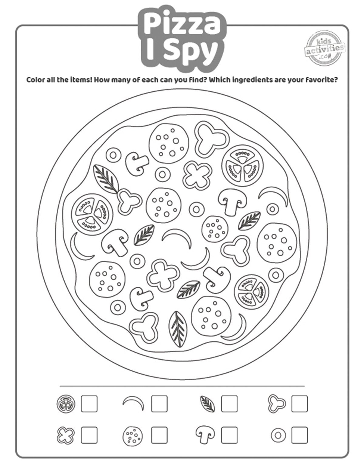 I Spy Printable Worksheets