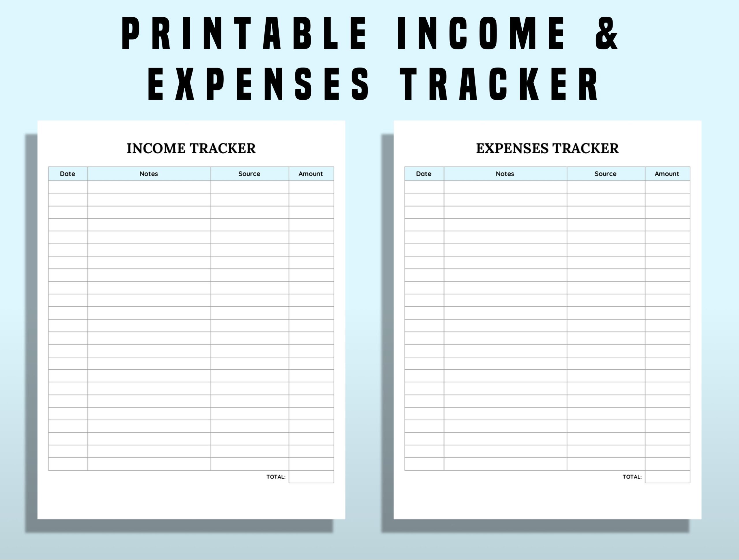 Income Expenses Tracker Printable Template Income Expenses Checklist Monthly Income expenses Tracker Etsy