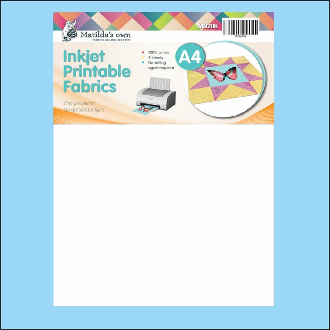 Inkjet Printable Fabric By Matilda s Own 5 Sheets A4 Or 3 Sheets A4 Iron on Or 10 Sheets A6 Tracked Postage Etsy