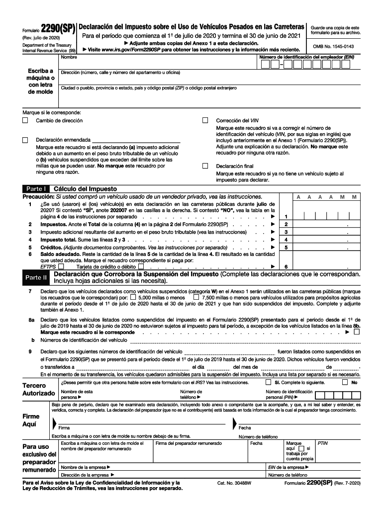 Form 2290 Printable