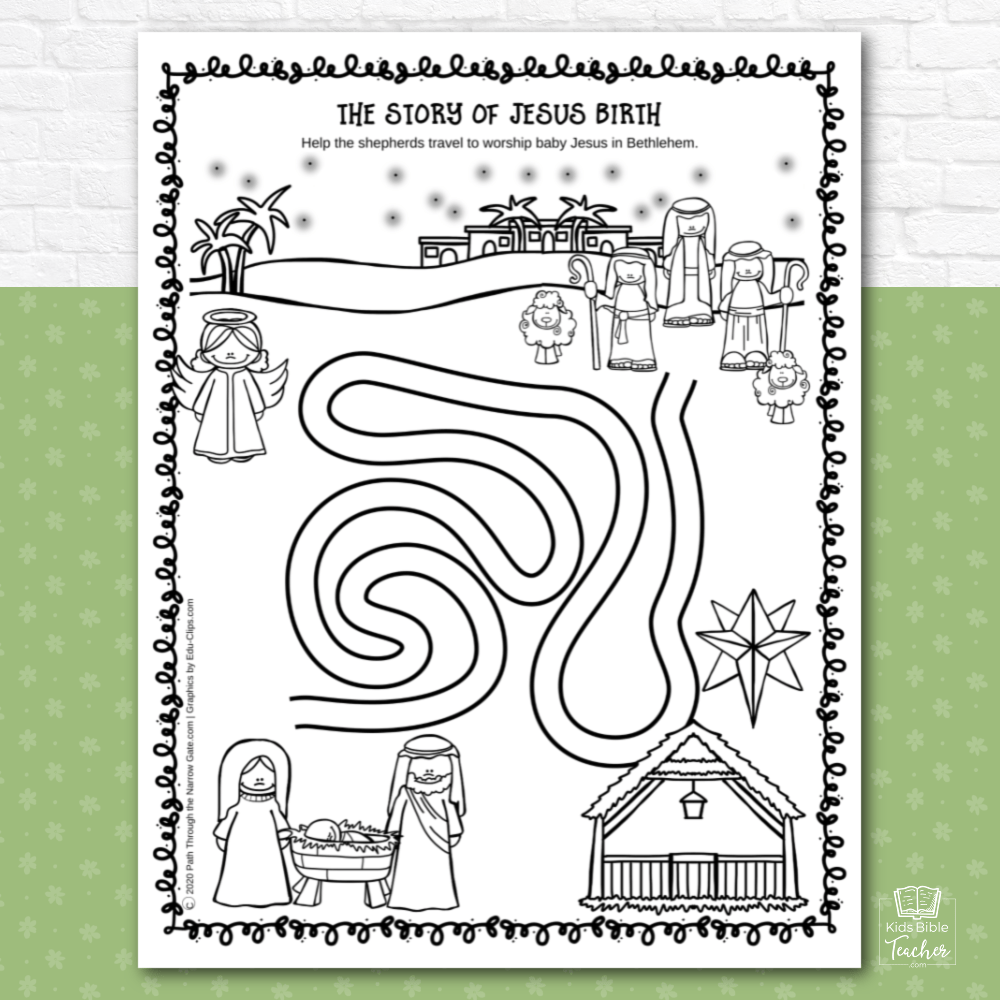 jesus birth activity pages kids bible teacher