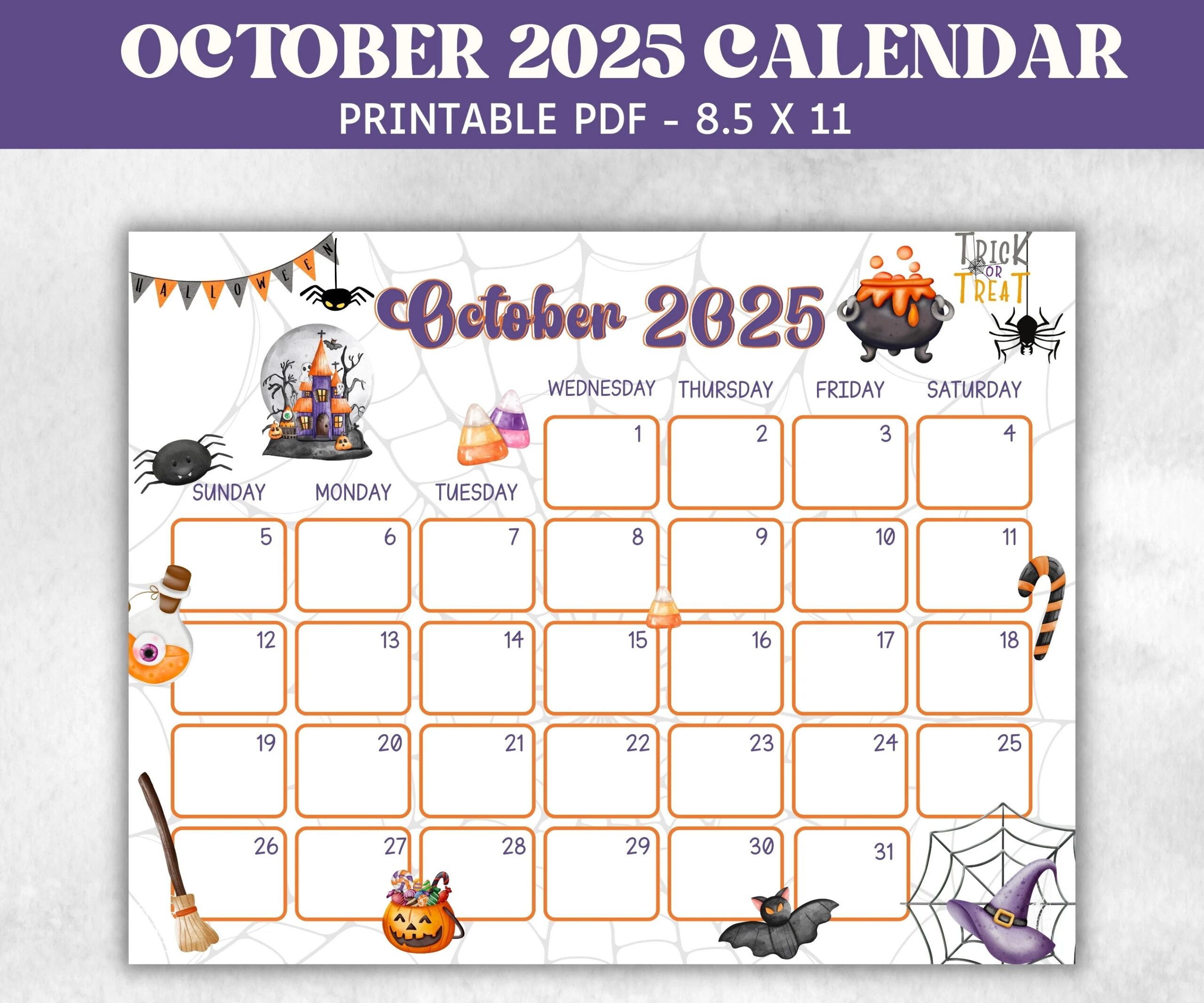 Kids October 2025 Calendar Printable 2025 Calendar Homeschool Preschool Calendar Board Children s Monthly Planner Halloween Calendar Etsy