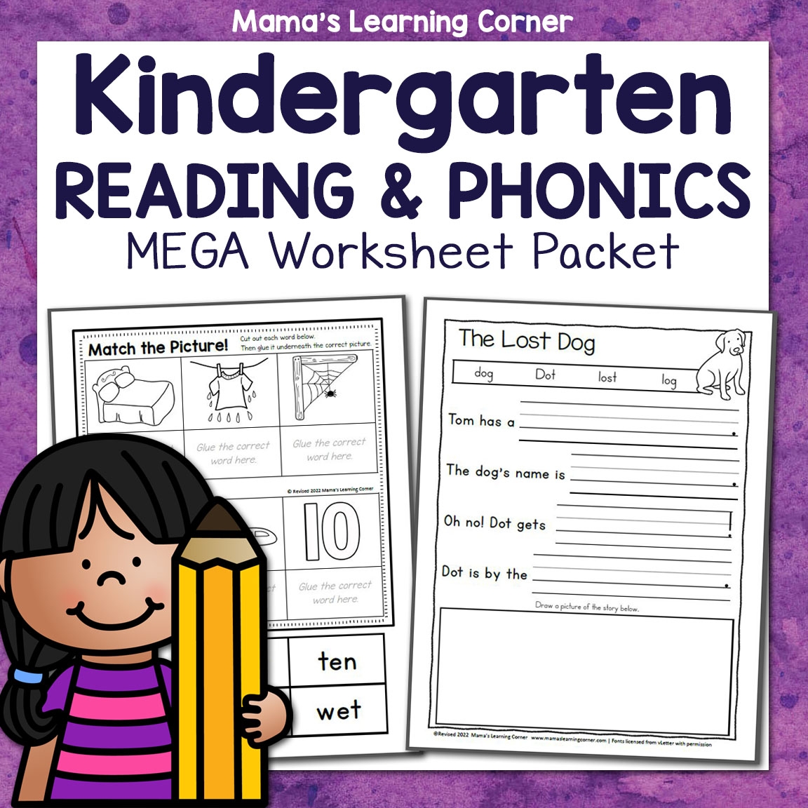 Kindergarten Reading And Phonics Packet 1 Mamas Learning Corner