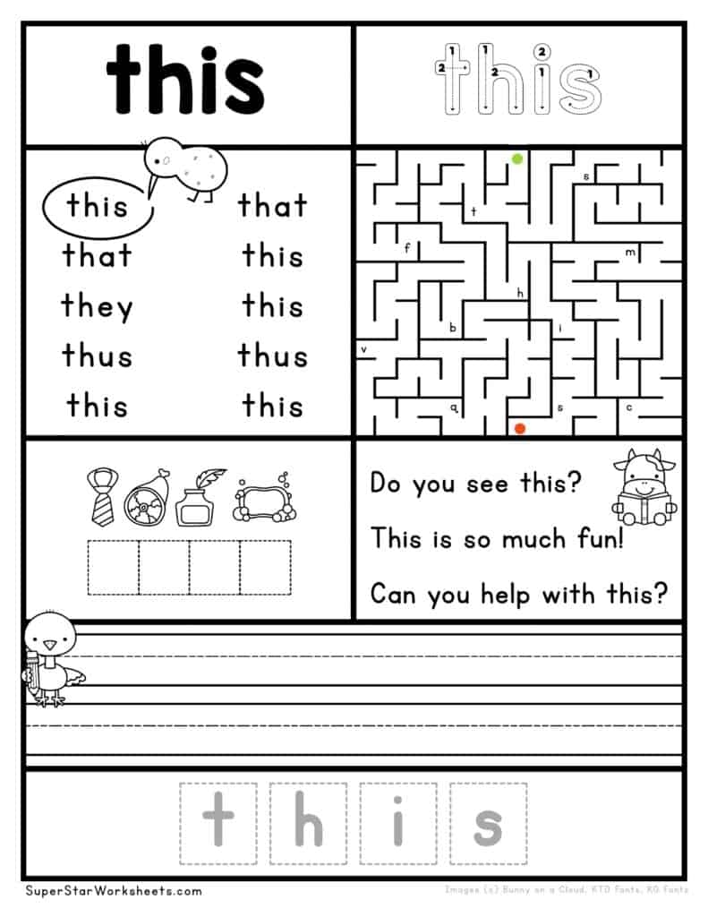 Printable Kindergarten Worksheets Free
