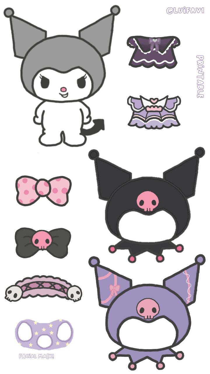 Kuromi Doll Template
