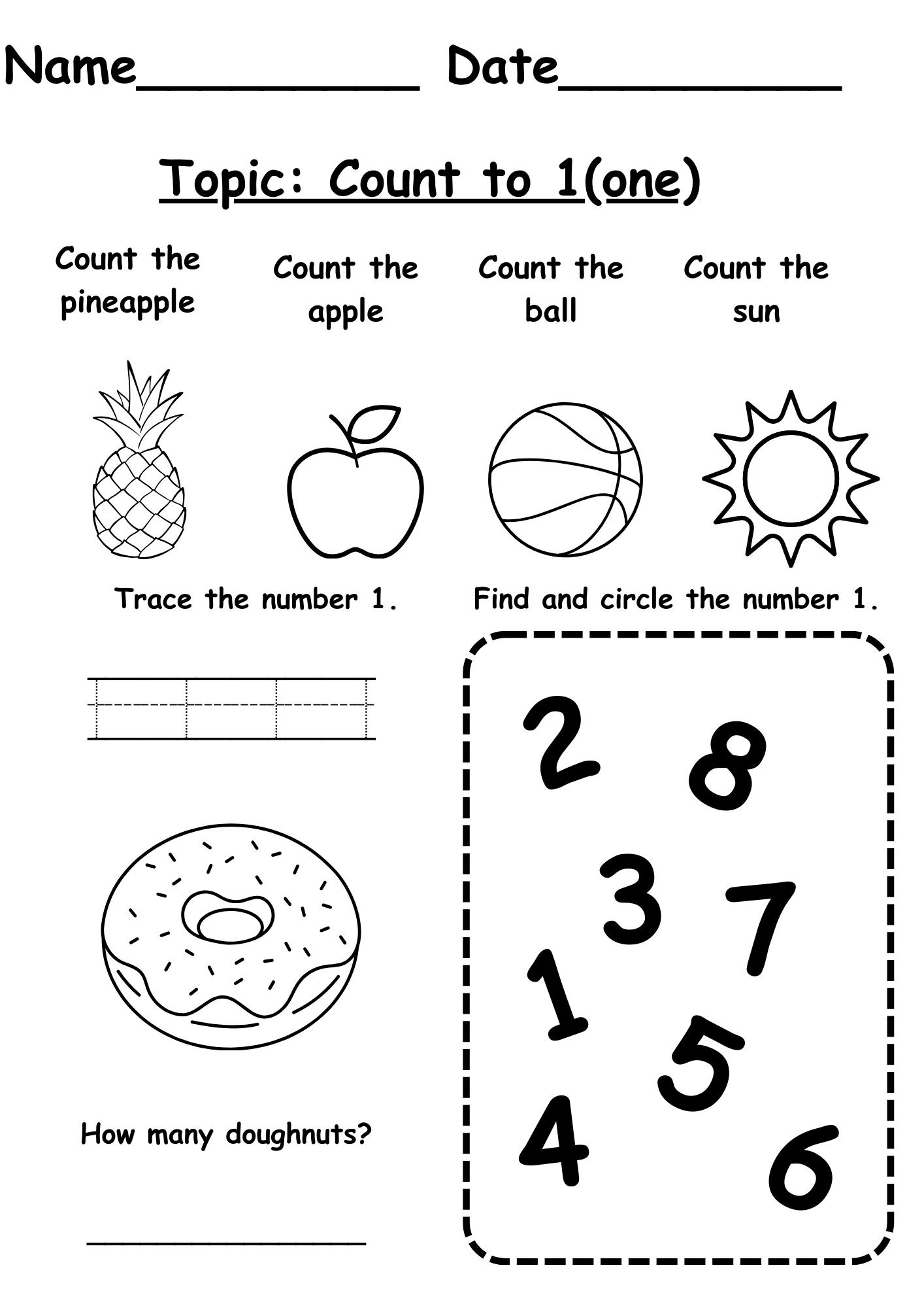 Numbers Printable Worksheets
