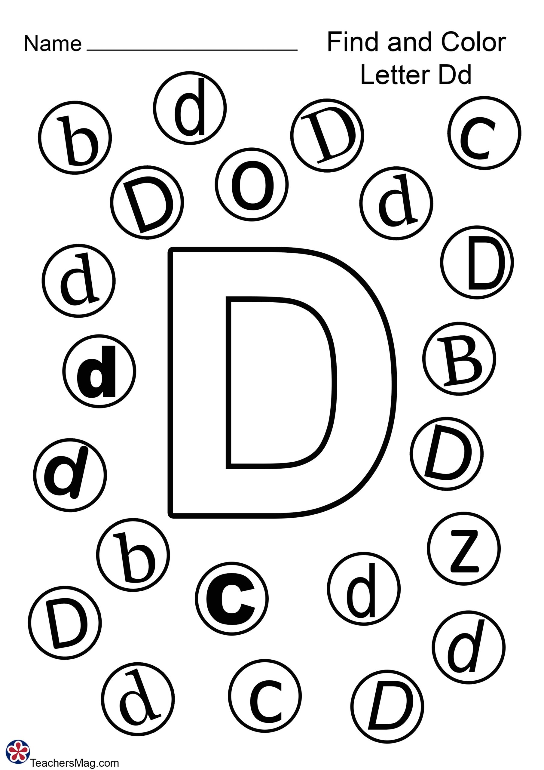 letter d free worksheets teachersmag