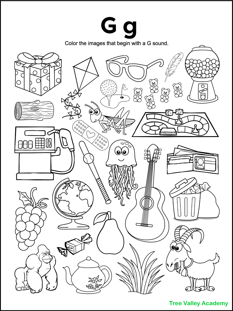 Printable Letter G Worksheets