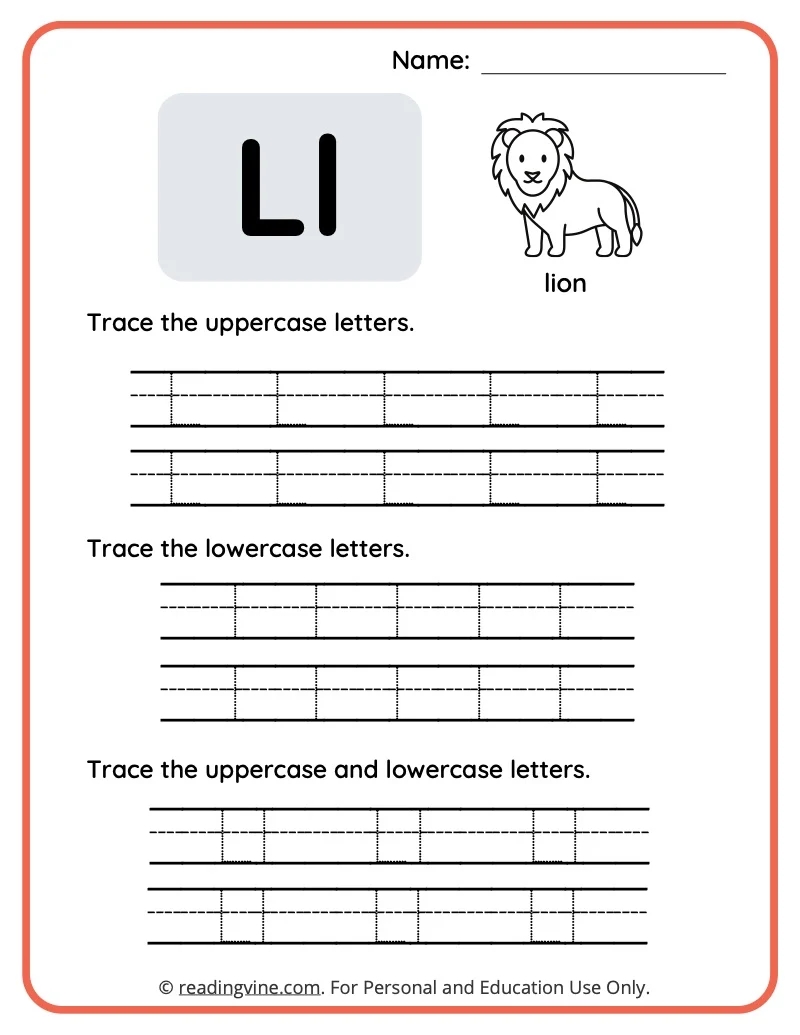Letter L Worksheets For Preschool Free Printable