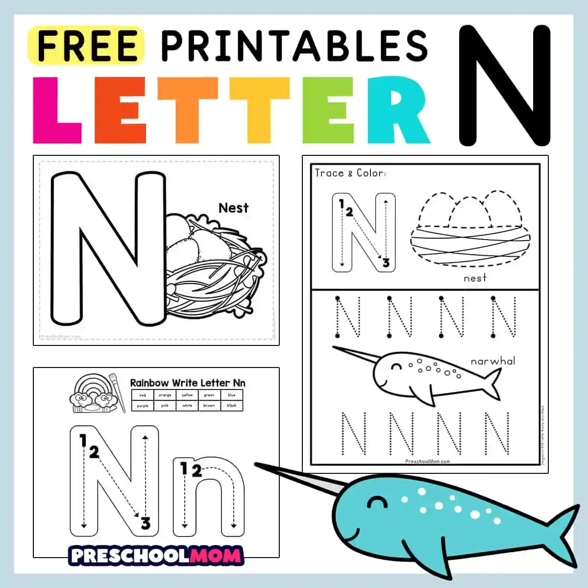letter n preschool printables preschool mom