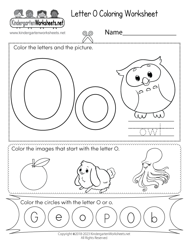 letter o coloring worksheet free printable digital pdf