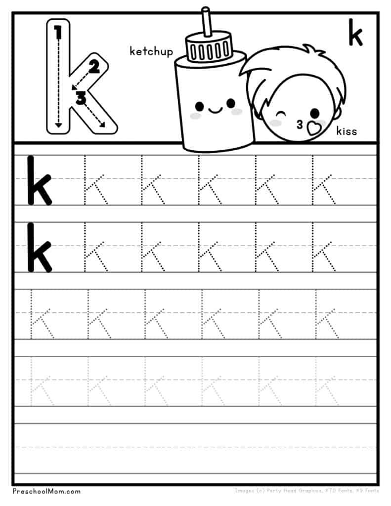 Letter Tracing Worksheets Preschool Mom