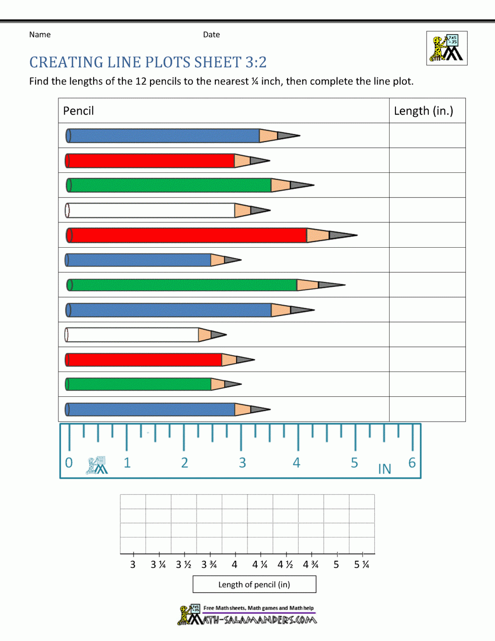 Free Printable Line Plot Worksheets