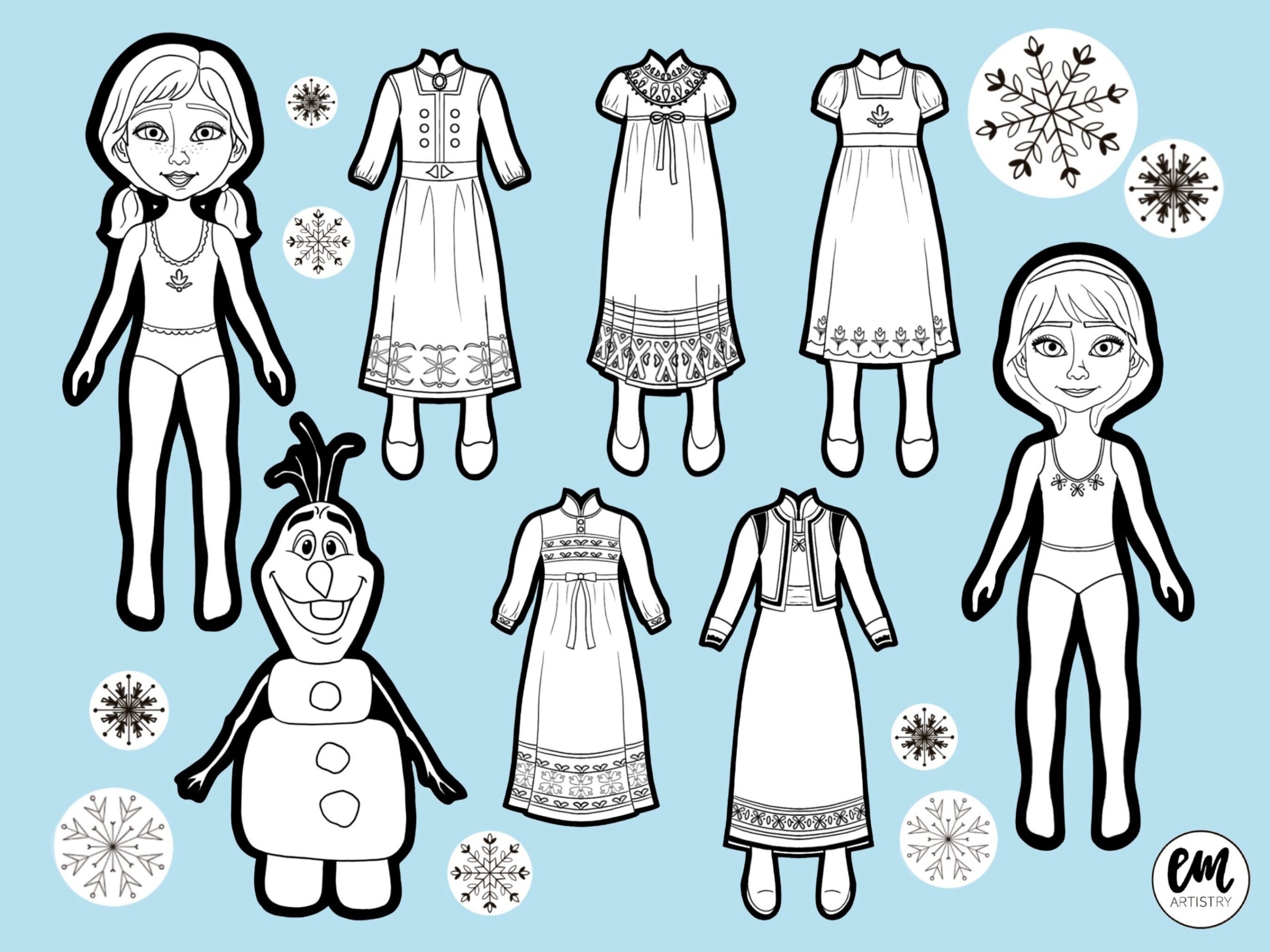 Elsa Paper Doll Printable