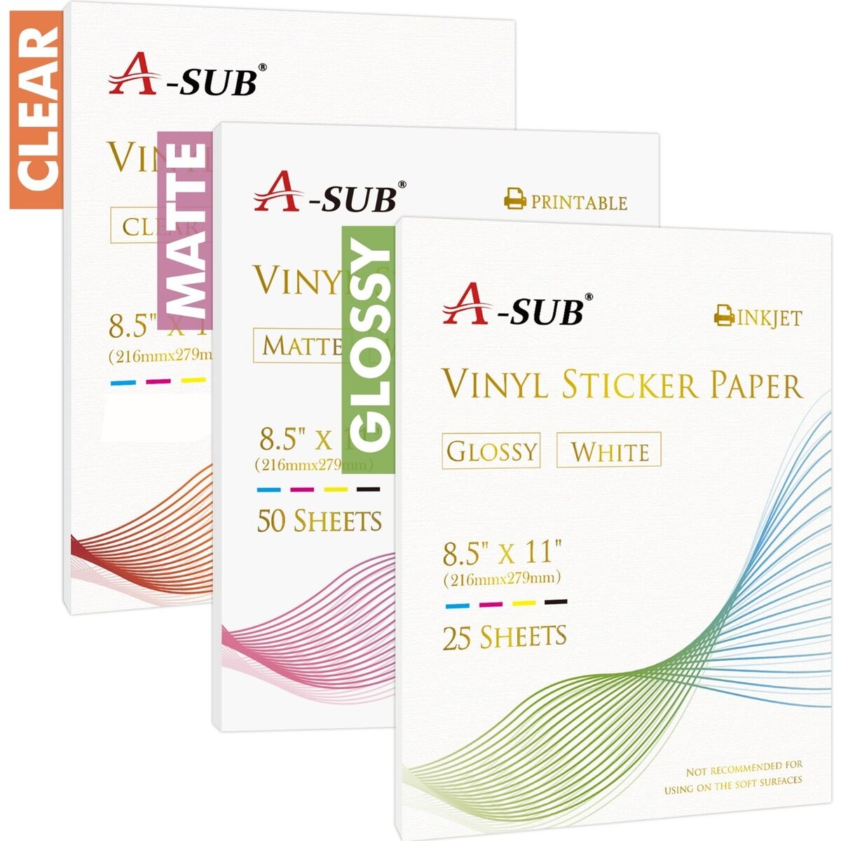 Lot A SUB Printable Vinyl Sticker Paper Glossy Or Matte White Clear Waterproof EBay