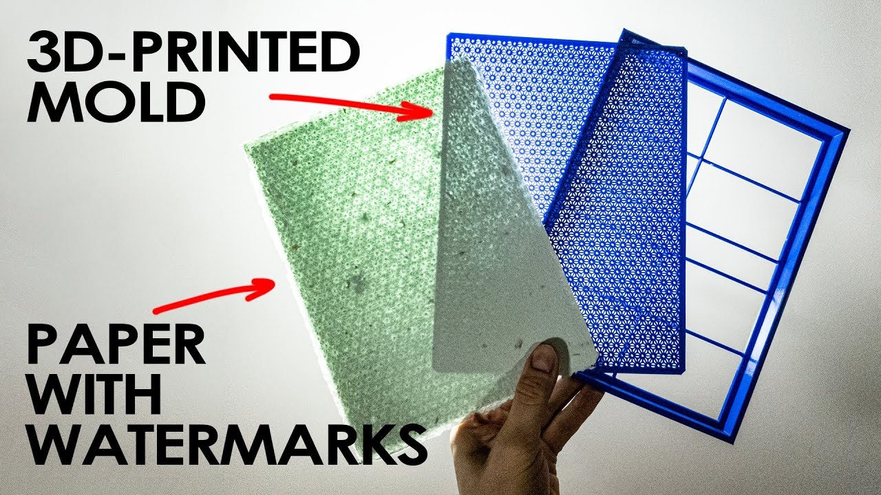 Making Paper With Watermarks With A 3D Printed Mould YouTube