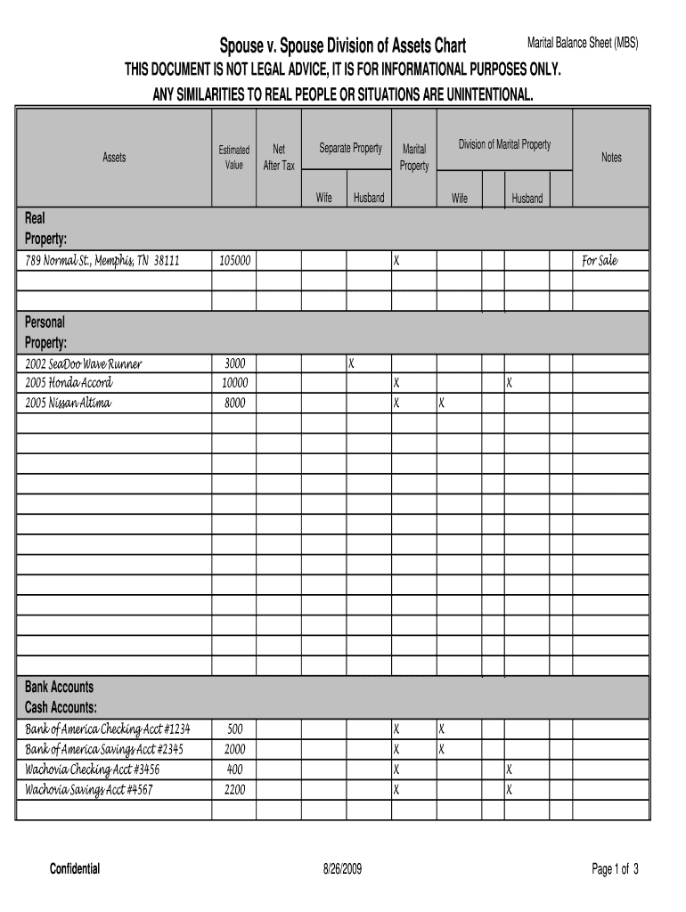 Marital Balance Sheet Fill Online Printable Fillable Blank PdfFiller
