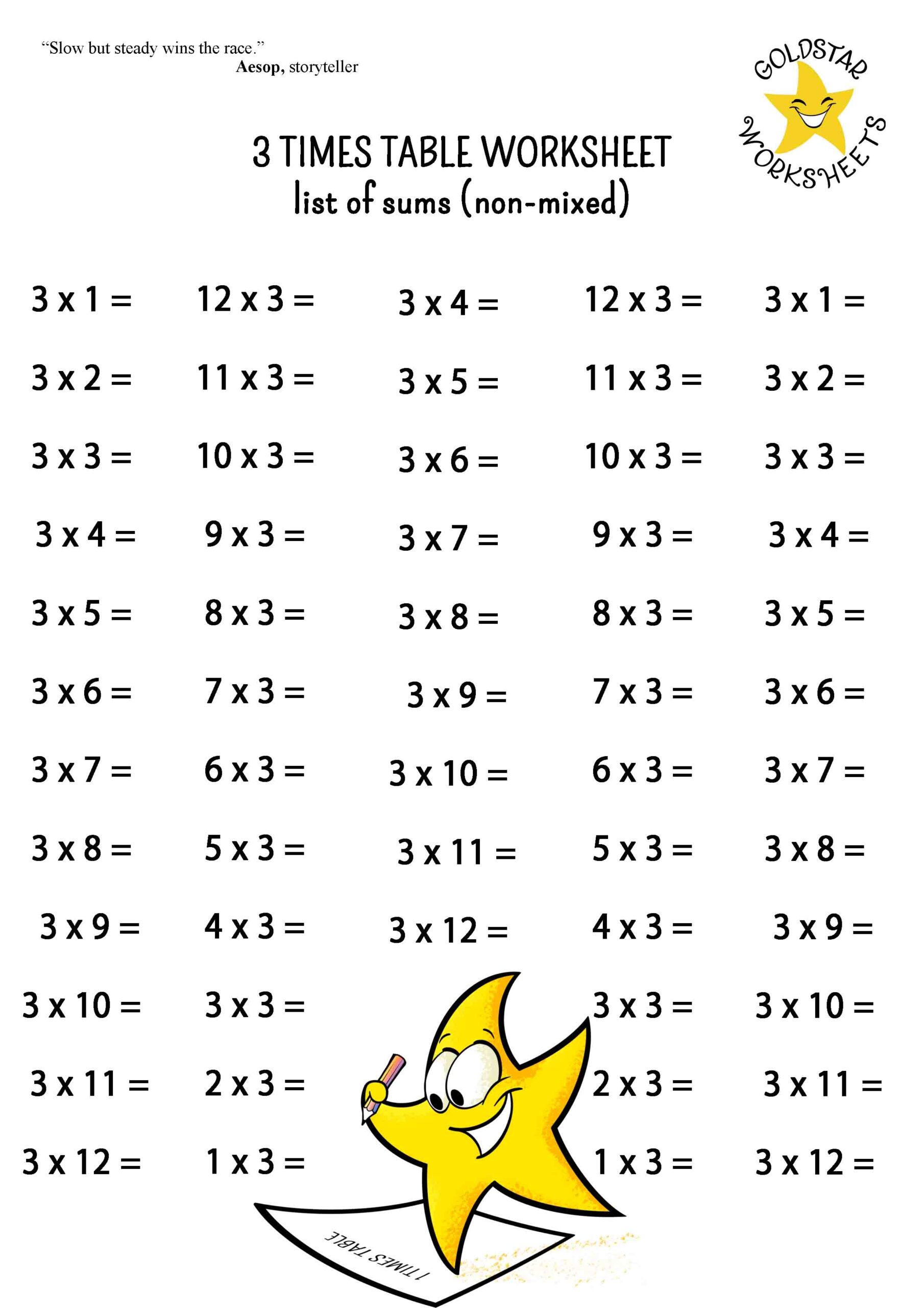 Free Printable Multiplication Worksheets 1 12
