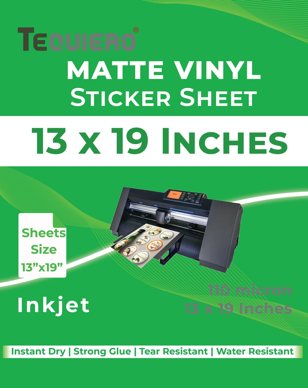 Matt VInyl Sticker Sheet Of Size 13 X 19 Inches TeQuiero