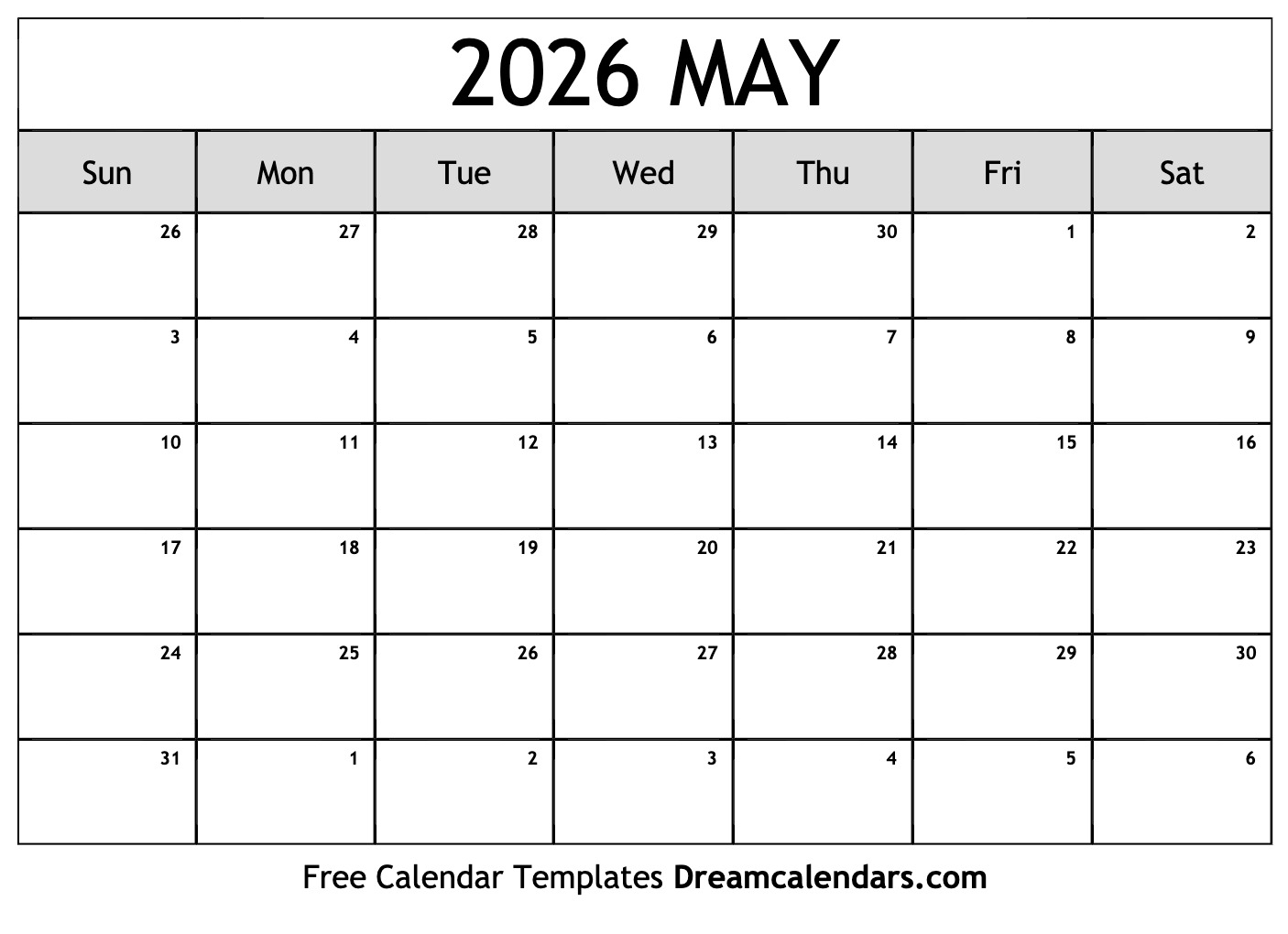 may 2026 calendar free printable with holidays and observances