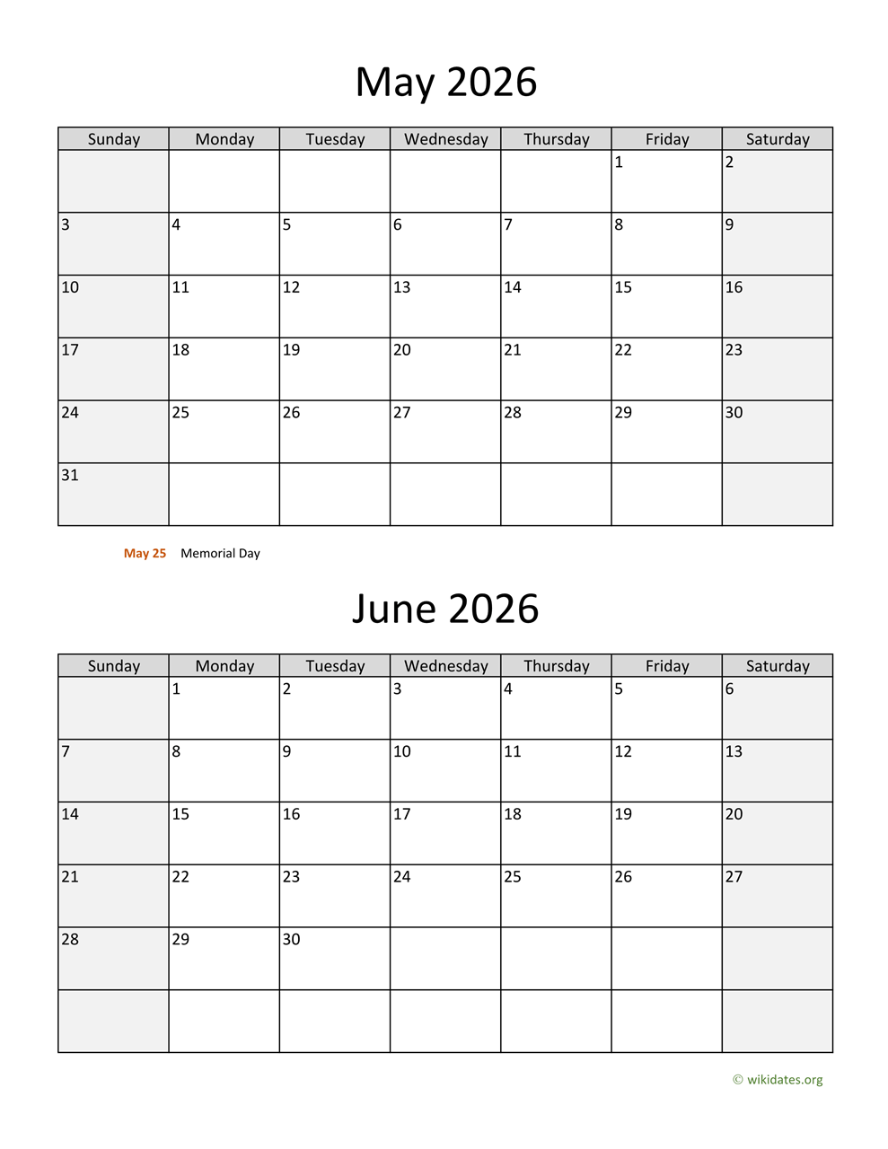 may and june 2026 calendar wikidates