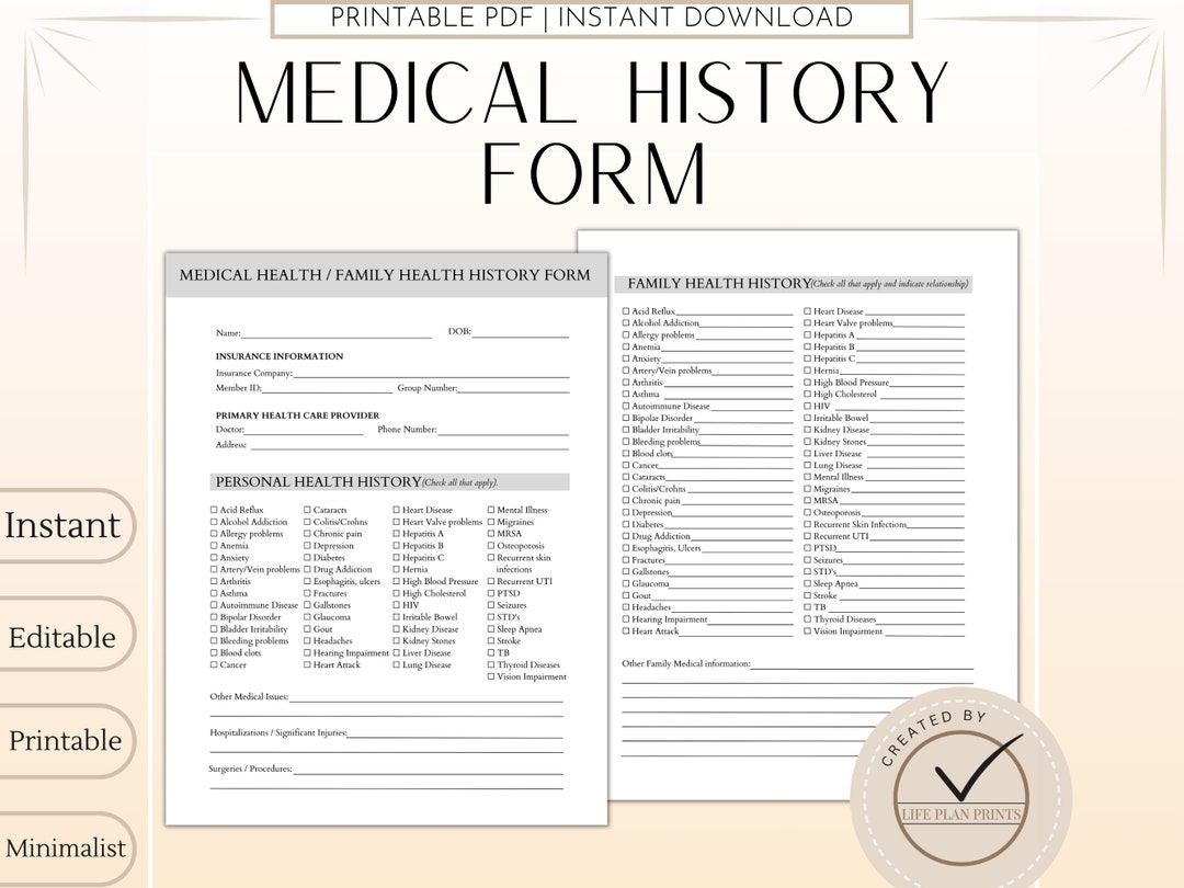 Printable Family History Forms