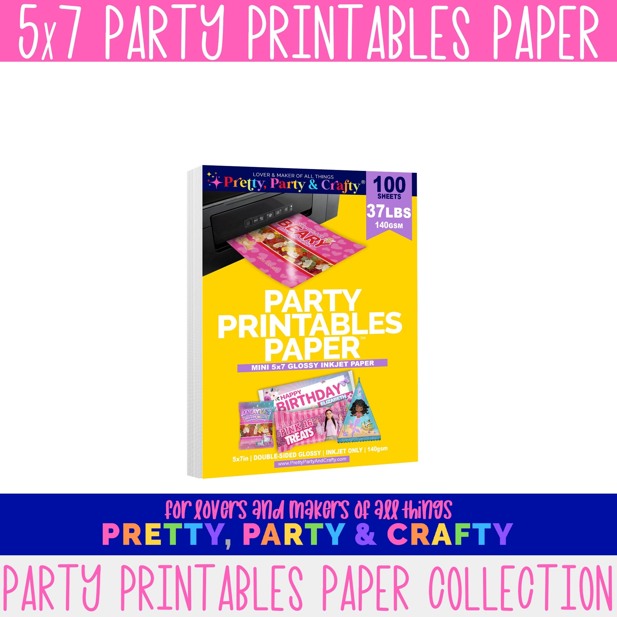 Mini 5x7 Party Printable Paper Glossy Inkjet Paper For DIY Treat Wrappers Glossy Party Favor Paper Etsy
