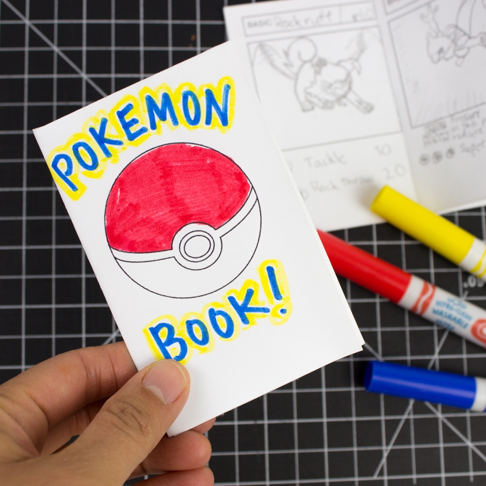 Mini Printable Pokemon Booklets from 1 Sheet Of Paper Pink Stripey Socks