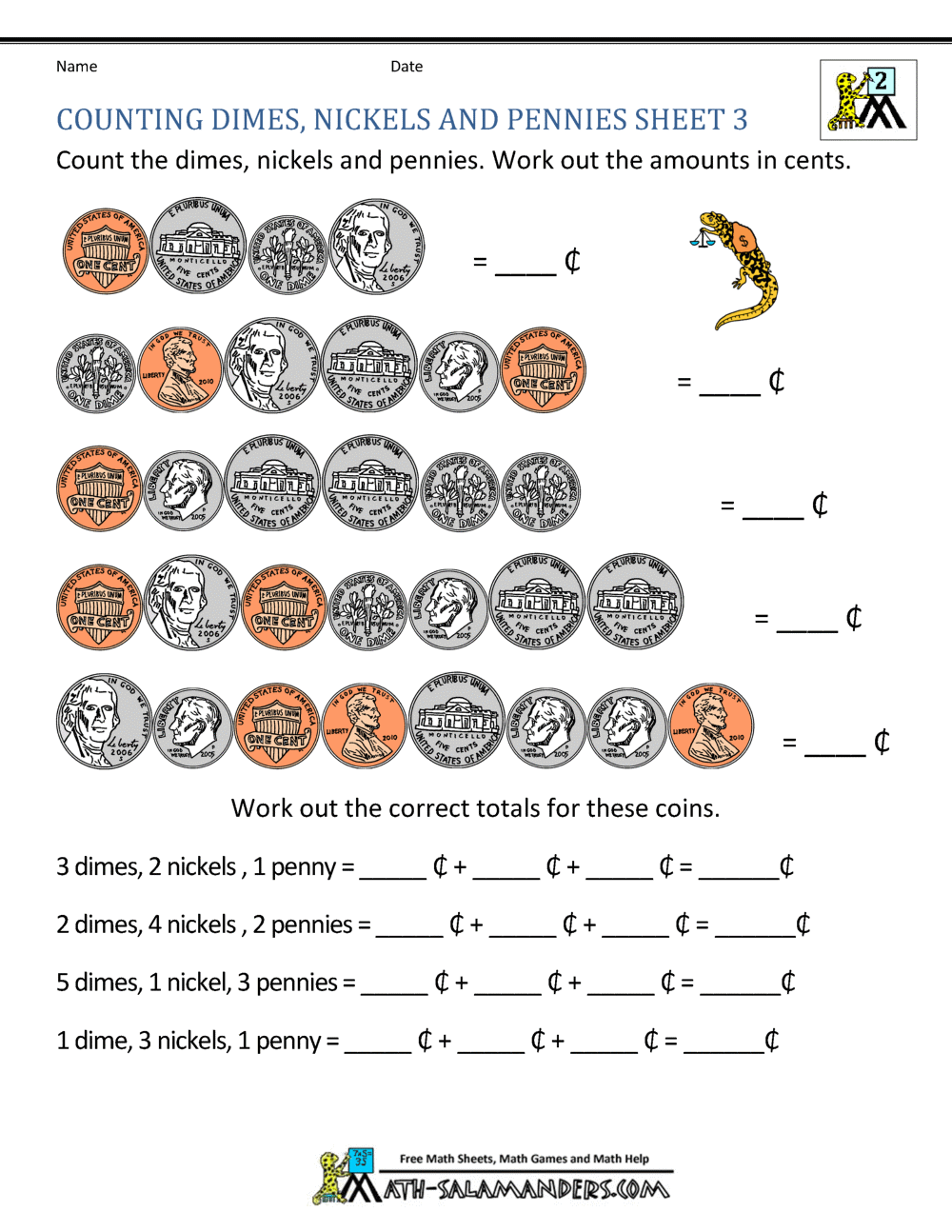 money worksheets for 2nd grade
