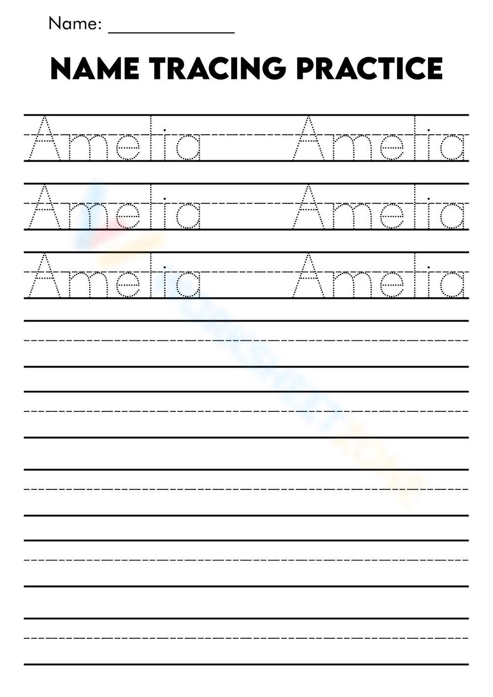 Name Tracing Worksheets Printable