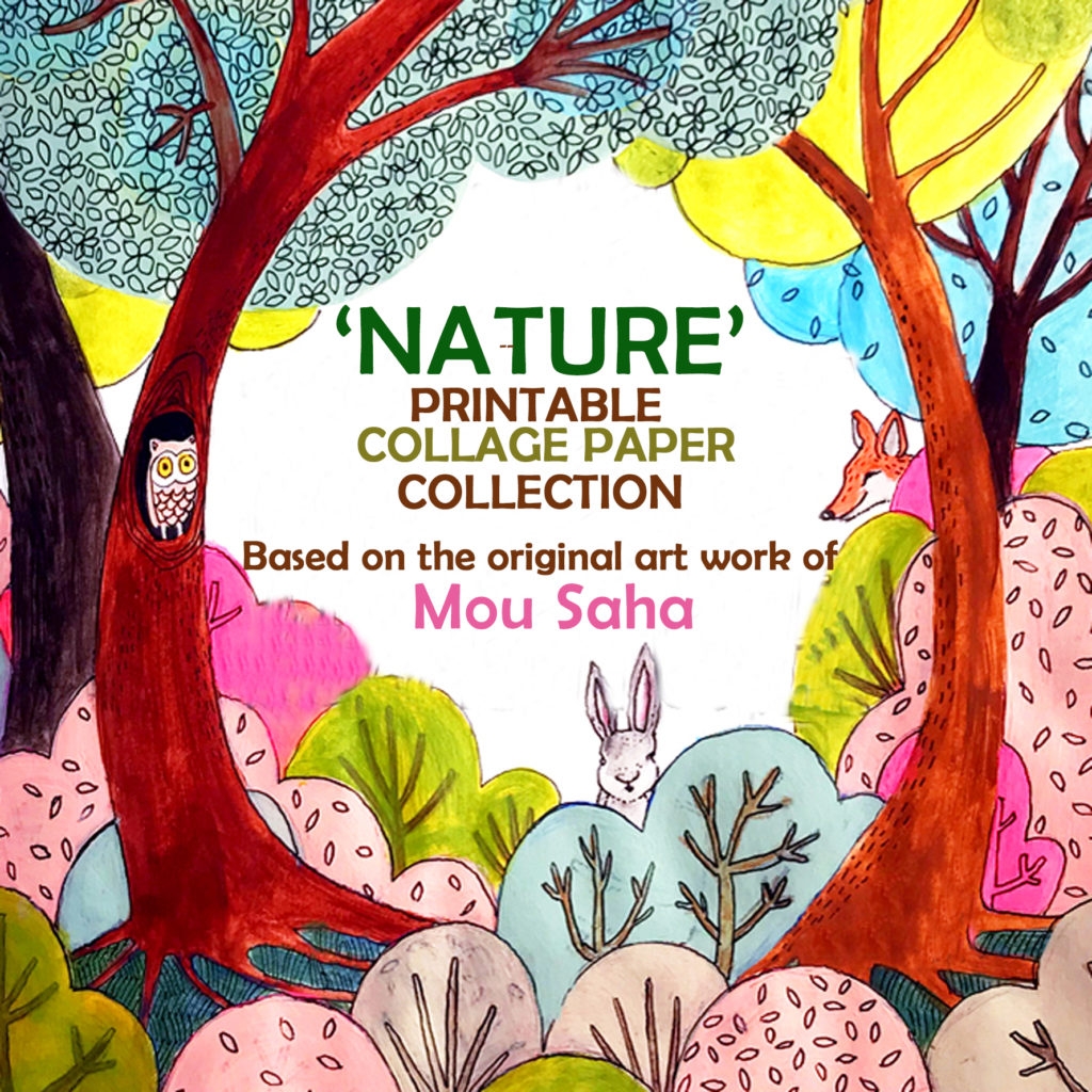 Nature Printable Collage Paper Collection Mou Saha