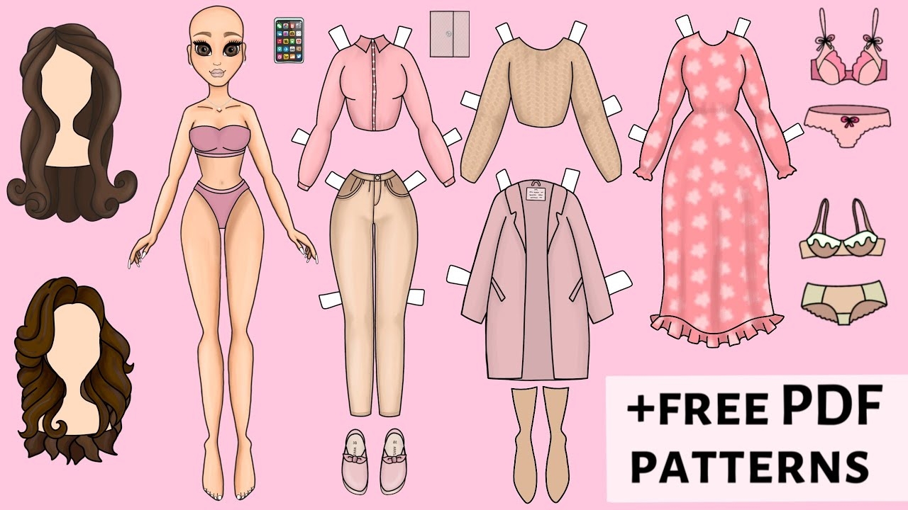 NEW PAPER DOLL DRESS UP WITH WARDROBE DIY FREE PRINTABLE YouTube
