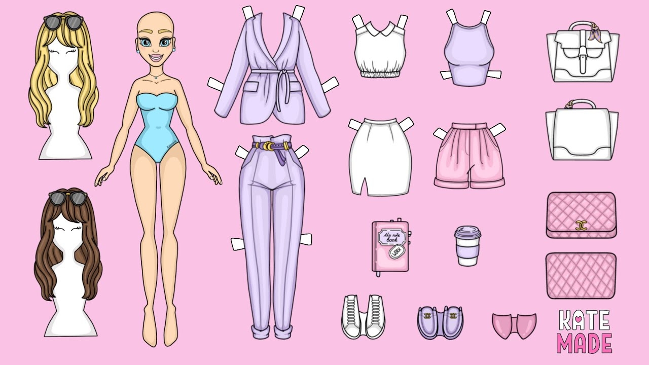 New Purple Outfit For Your Paper Doll DIY Crafts YouTube