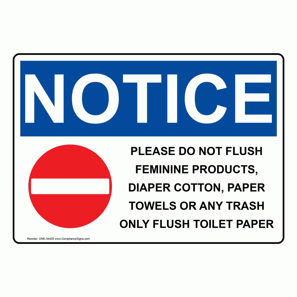 No Paper Towels Down The Toilet Signs Easy Order