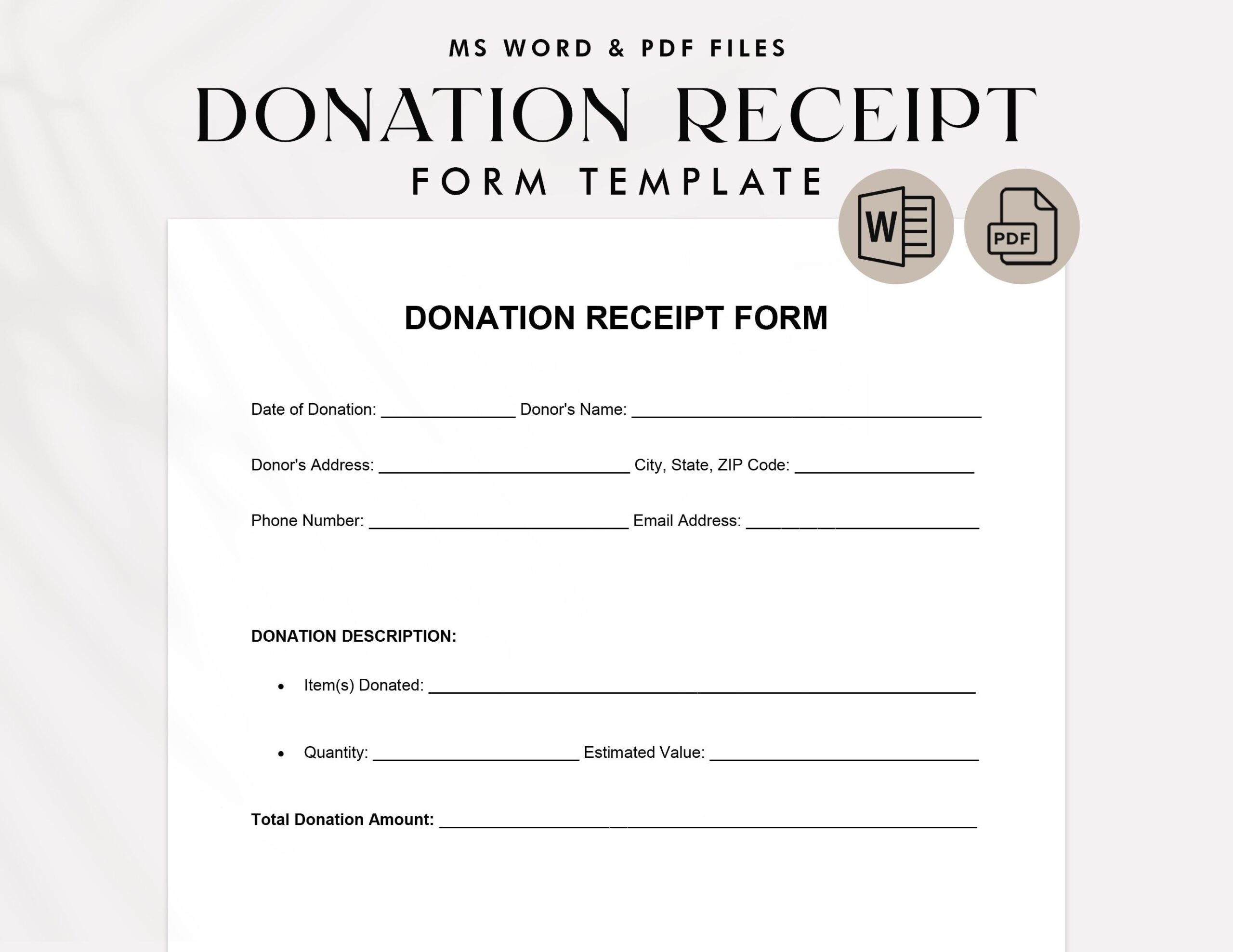 Printable Donation Form Pdf