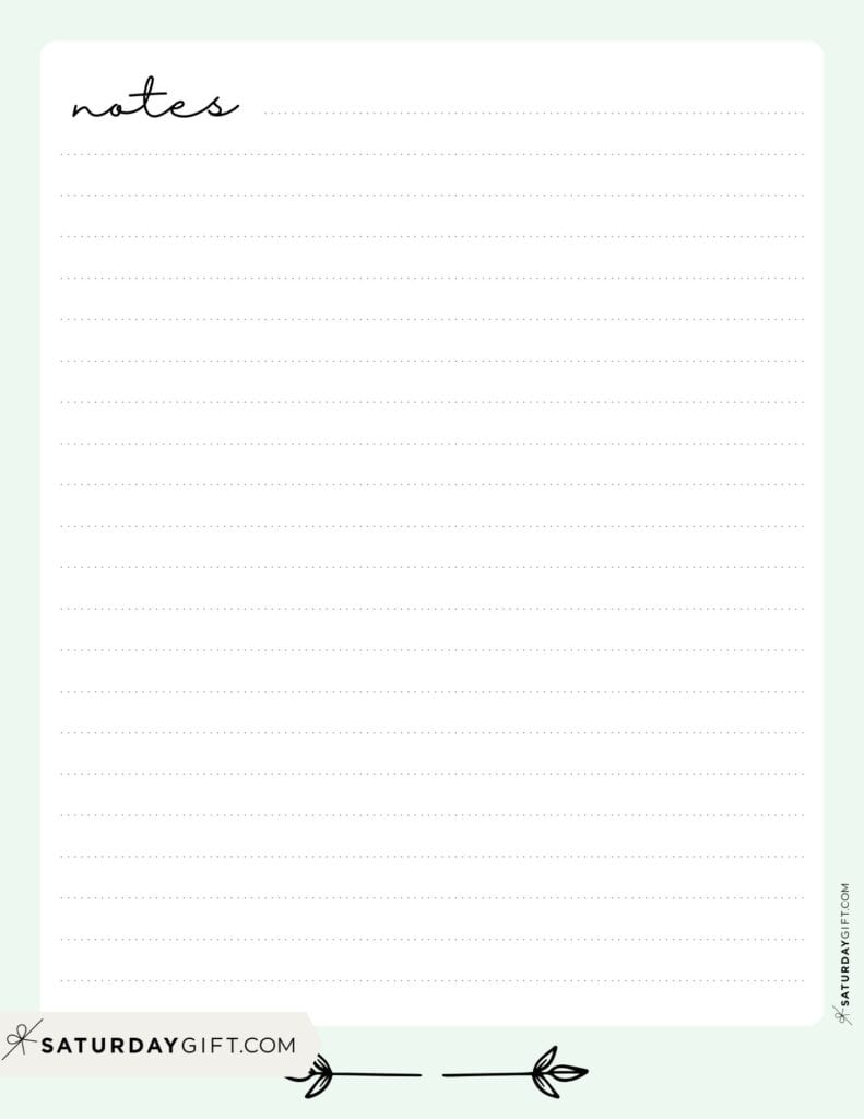 Note Pages 43 Cute Free Printable Note Paper Templates