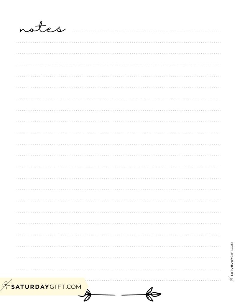 Note Pages 43 Cute Free Printable Note Paper Templates