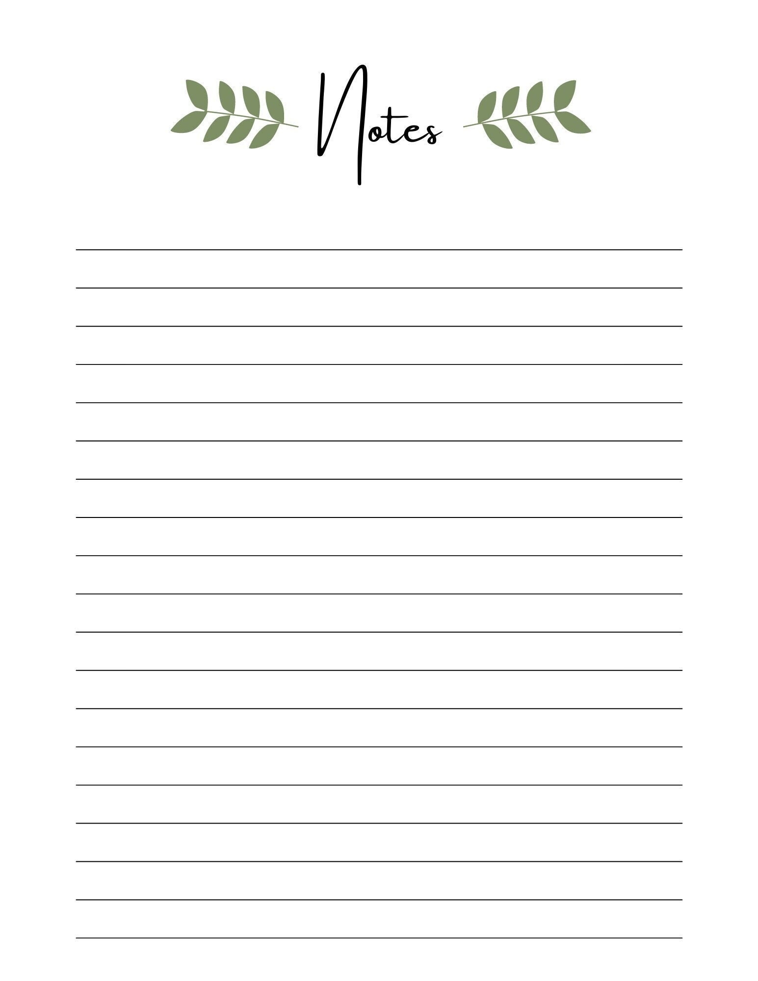 Printable Note Paper