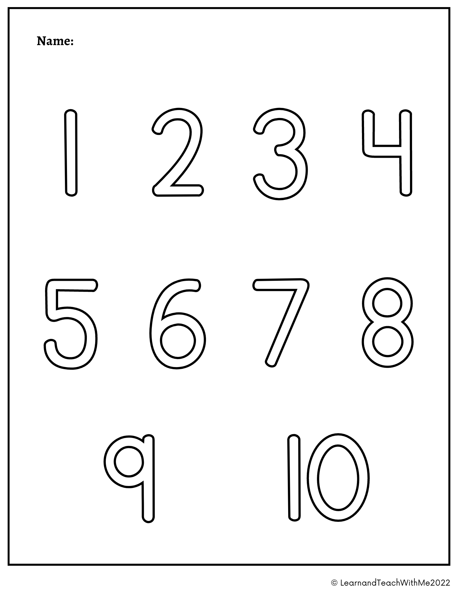 number 1 10 worksheets made by teachers