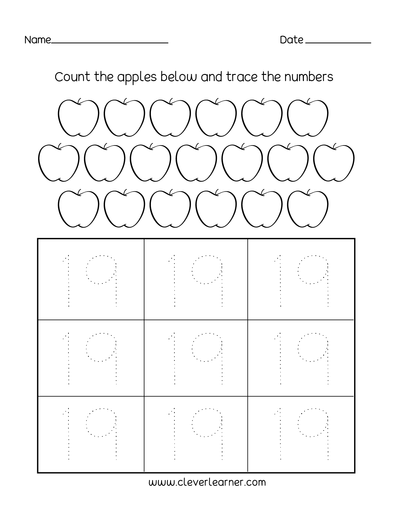 Printable Number Worksheets For Preschool