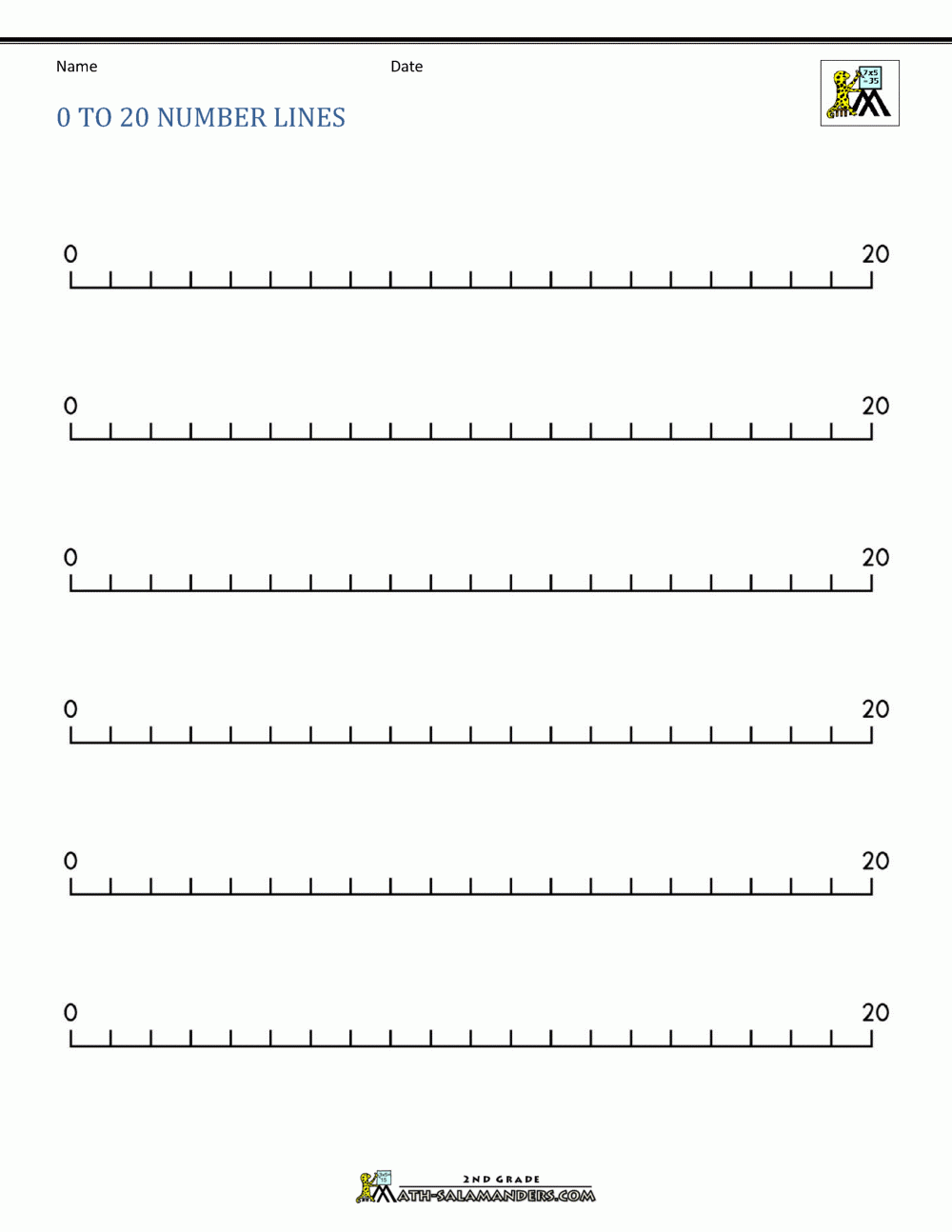 Number Line 0 To 20