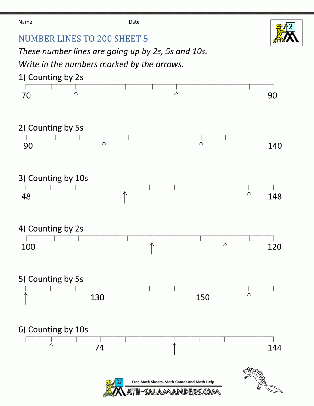 Number Line Worksheets Up To 1000