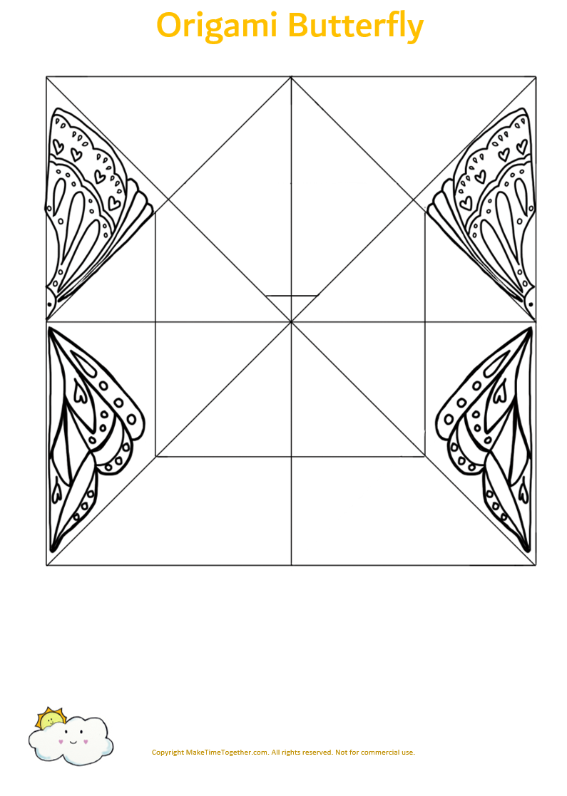 Origami Butterfly Free Printable Colouring Activity Make Time Together