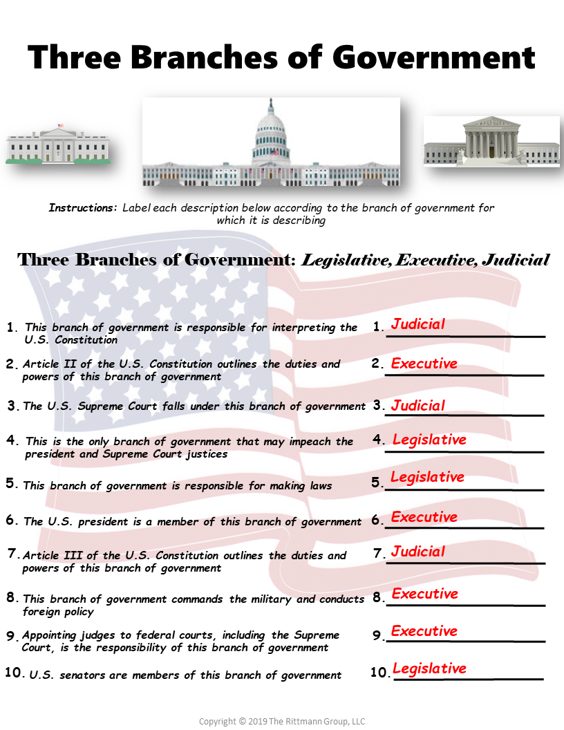 Free Printable Government Worksheets